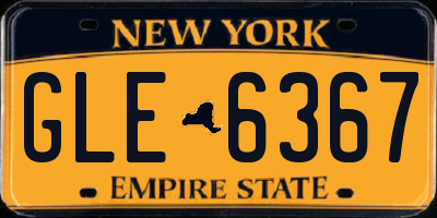 NY license plate GLE6367