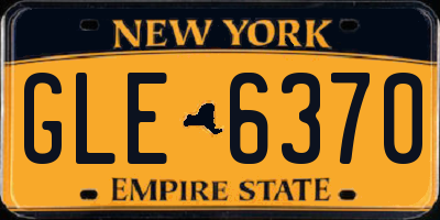 NY license plate GLE6370