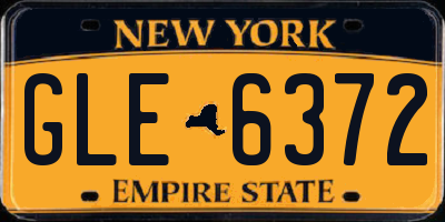 NY license plate GLE6372
