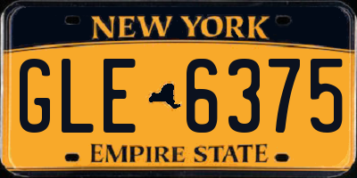 NY license plate GLE6375