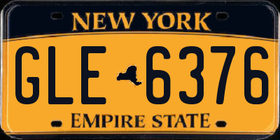 NY license plate GLE6376