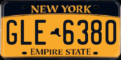 NY license plate GLE6380