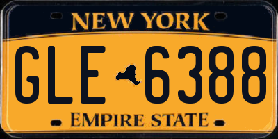 NY license plate GLE6388