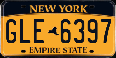 NY license plate GLE6397