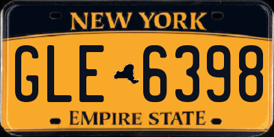 NY license plate GLE6398