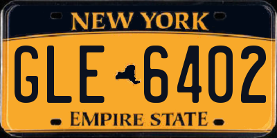 NY license plate GLE6402