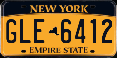 NY license plate GLE6412