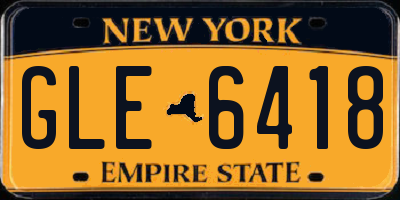 NY license plate GLE6418
