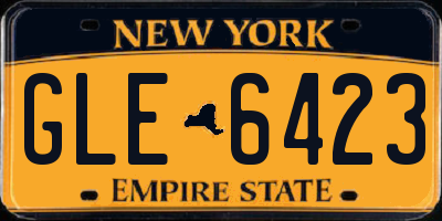 NY license plate GLE6423