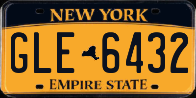 NY license plate GLE6432
