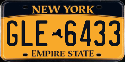 NY license plate GLE6433