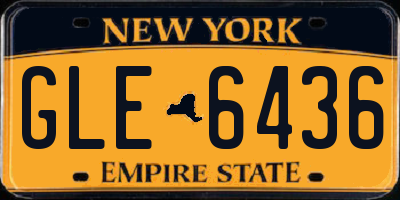 NY license plate GLE6436
