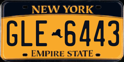 NY license plate GLE6443