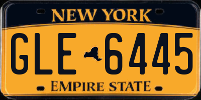 NY license plate GLE6445