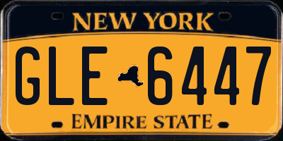 NY license plate GLE6447