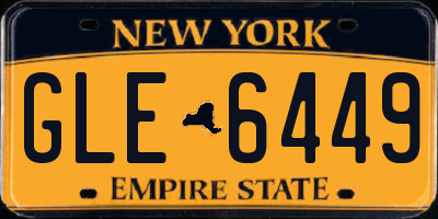 NY license plate GLE6449