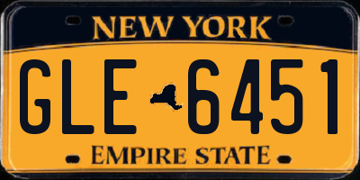 NY license plate GLE6451