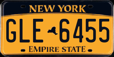 NY license plate GLE6455