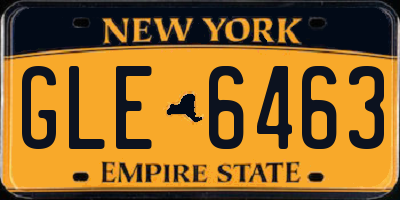 NY license plate GLE6463