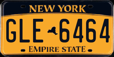 NY license plate GLE6464