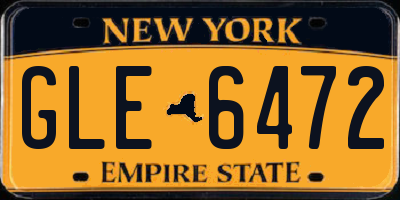 NY license plate GLE6472