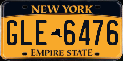 NY license plate GLE6476