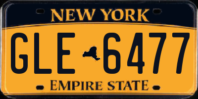 NY license plate GLE6477