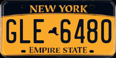 NY license plate GLE6480