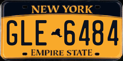 NY license plate GLE6484
