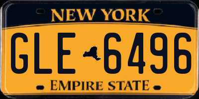NY license plate GLE6496
