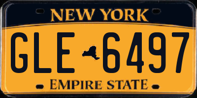 NY license plate GLE6497