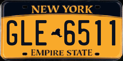 NY license plate GLE6511