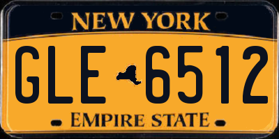 NY license plate GLE6512