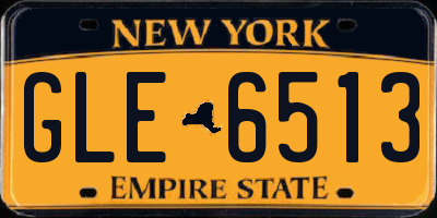 NY license plate GLE6513