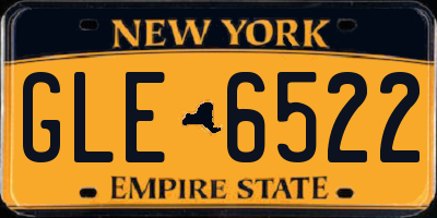 NY license plate GLE6522