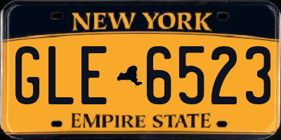 NY license plate GLE6523