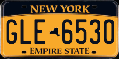 NY license plate GLE6530
