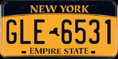 NY license plate GLE6531