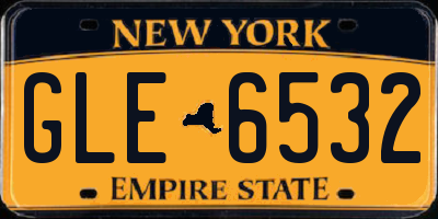 NY license plate GLE6532