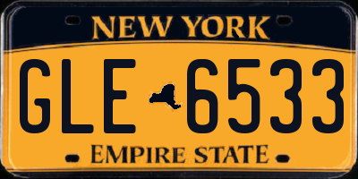 NY license plate GLE6533