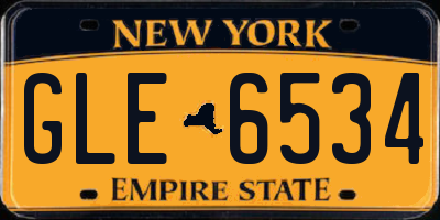 NY license plate GLE6534