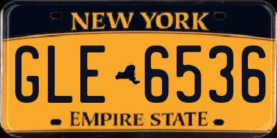 NY license plate GLE6536
