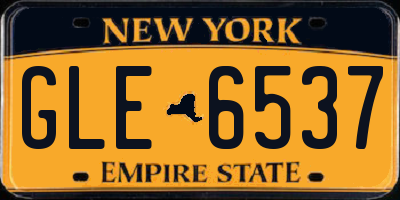 NY license plate GLE6537