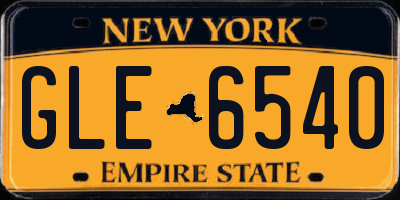 NY license plate GLE6540