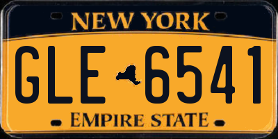 NY license plate GLE6541