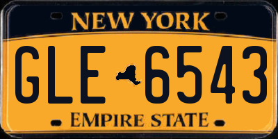 NY license plate GLE6543