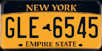 NY license plate GLE6545