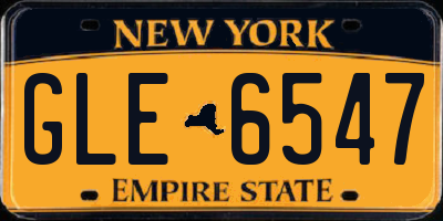 NY license plate GLE6547