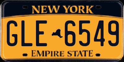 NY license plate GLE6549
