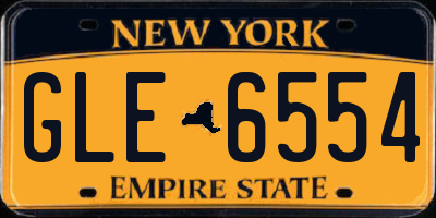 NY license plate GLE6554
